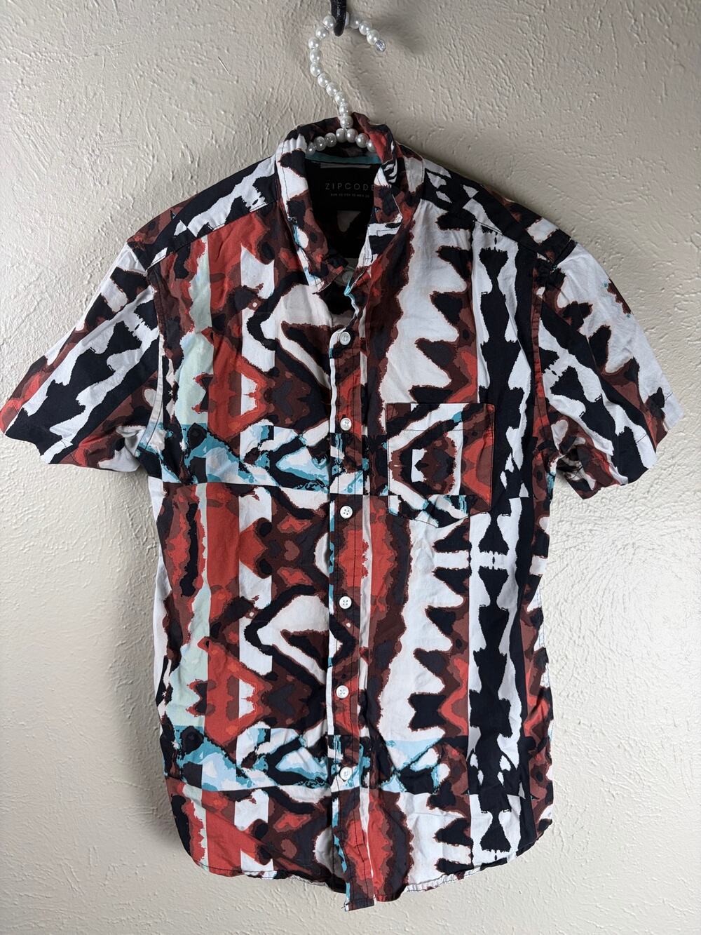 Zipcode Button Up Shirt Mens Size XS Western Aztec Southwestern Festival Boho